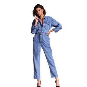 Aritzia Denim Forum Margot Denim Jumpsuit XS Vintage Wash Boilersuit